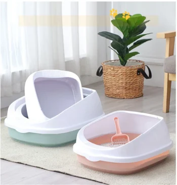 Pet Toilet Bedpan Anti Splash Cats Litter Box Cat Dog Tray with Scoop Kitten Dog Clean Toilette Home Plastic Sand Box Supplies