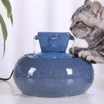 Ceramic Pet Cat Bowl Automatic Water Feeder Water Dispenser Circulating Water Drinking Fountain For Pet Cat Feeder Supplies