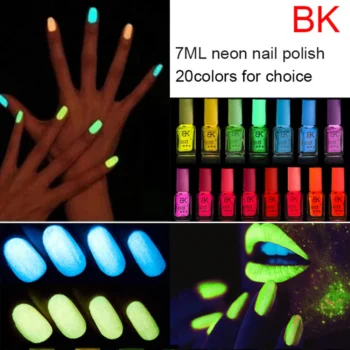 1pcs 20colors candy nail art luminous paint nail polish neon nail lacquer, luminous fluorescent nail polish glow in the dark